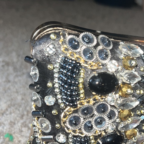 Black jeweled clutch